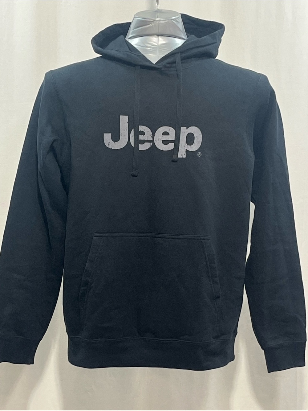 Port and Company Black Hoodie with Gray Jeep Logo. 1069